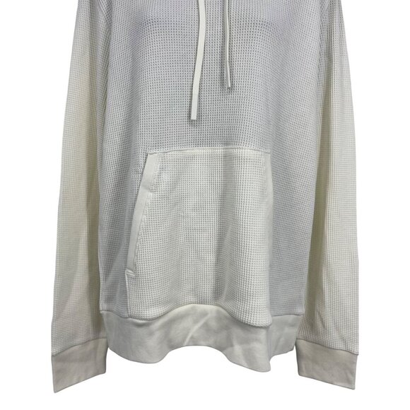 Theory Men Size Small Waffle Cream Hoodie Sweatshirt Long Sleeve Pullover EUC - Picture 3 of 11